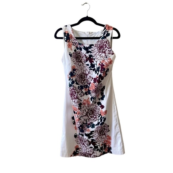 RICKI'S White Floral Sheath Dress Size 10 - Picture 1 of 10
